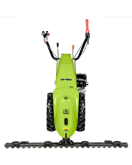 The GF 2's gearbox was designed to obtain the optimum speeds while mowing, i.e. 1.1, 2.6 and 4.3 km/h, when fitted with the “Tractor” wheels 4.00-8. 